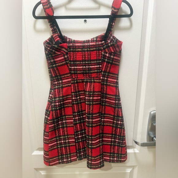 Moon River - Missie Red Plaid Mini Dress Brunch Vacation Dress Size S NWT - Picture 6 of 7